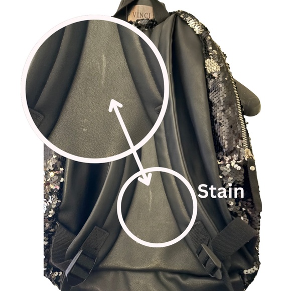 Black Sequin Zippered Backpack main image 5